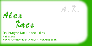 alex kacs business card